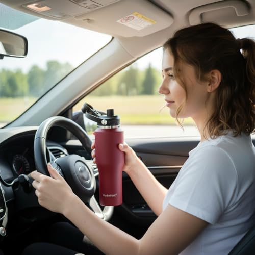 Image of 32oz Water Bottle Insulated with Straw,Leak Proof Water Bottles,Mens Water Bottle Stainless Steel for Gym,Hiking,Travel,Sport,1 Liter,Bpa free