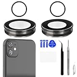 Risidamoy for iPhone 11 Camera Lens Glass with Frame Replacement Rear Camera Back Camera Lens Metal Frame Cover Replace with Full Repair Tools Kit Model: A2221 A2111 A2223