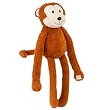TIENDA EURASIA – Mono Peluche Infantil | Color Marrón | Medidas 16x47.5 cm | Material Poliéster | Acolchado | Ideal para Dormitorios y Siestas Infantiles