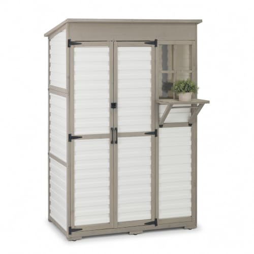 Image of Large Outdoor Storage Cabinet, Weatherproof Garden Shed with 3 Shelves
