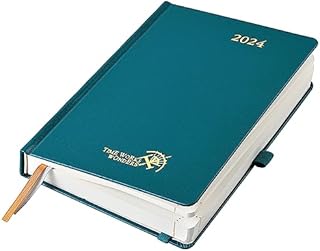 POPRUN 2024 Pocket Diary A6 Day To Page Hardback Small Appointment Diary, 24 Daily Planner Page A Day, Hourly Time Slot, Inner Pocket, FSC® Paper - Navy blue