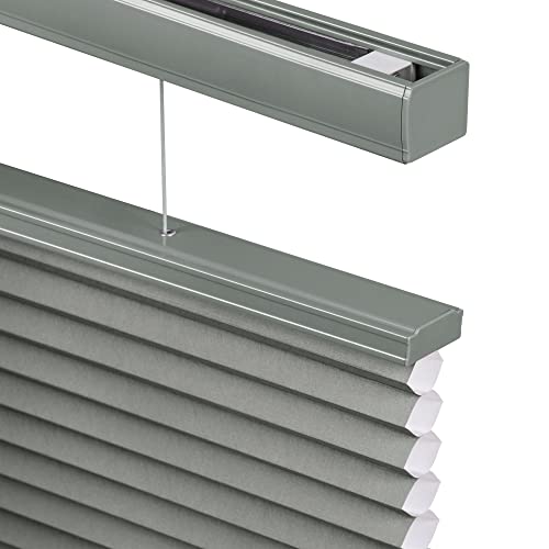 Lazblinds Top Down Bottom Up (Tdbu) Cordless Cellular Shades, Light Filtering Honeycomb Shades Pleated Polyester Blinds For Window Size 35" W X 64" H, Grey #TOP2