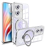 Jiajihua Case Compatible with Oppo A79 5G / A2 5G,Compatible with OnePlus Nord N30 SE Camera Protection Car Magnetic Mount Kickstand Bracket Phone Cover Silver