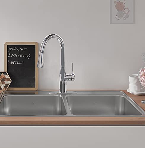 Kindred Cdla3322-6-1N Creemore 33-In Lr X 22-In Fb X 6-In Dp Drop In Double Bowl 1-Hole Stainless Steel Sink #TOP1