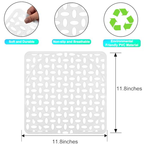 Coopay 2 Pack Kitchen Sink Mat Plastic Protect Mat PVC Eco-friendly Kitchen Adjustable Stainless steel/Porcelain Dish Drying Pad Sink Protector for Bottom, 11.8 x 11.8 Inches (Clear) by Coopay - Used condition - Image 2