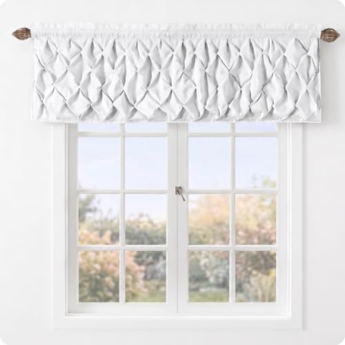 VCNY Home - Valance, Window Treatment with Rod Pocket, Modern Home Decor (Carmen White, 60 x 20)