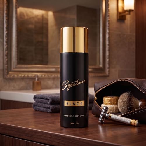 Image of Signature Deodorant Body Spray - Black | Floral Aromatic Long Lasting Fragrance | For Everyday Use | Skin Friendly Deo | For Men | Pack of 1 (200 ML)