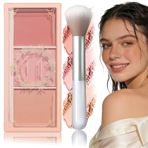 Matte Blush Trio - Natural & Non-Greasy Cheek Makeup for Long-Lasting Radiance, Sweat-Proof Formula to Brighten Skin