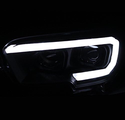 LED Sequential Signal Projector Headlights Black Compatible with 2016-2023 Toyota Tacoma TRD | Limited