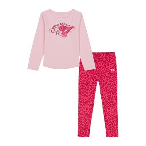 Image of Under Armour Girls' 2-piece Long Sleeve Tee and Leggings Set, Soft & Comfortable