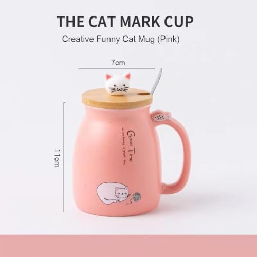 Image of Coffee Mug, Gift for Woman, Birthday Present for Girlfriend, Present for Wife Birthday, Mugs for Present, Holi Gifts, Panda Mug with Lid & Spoon (Pink Good Time)