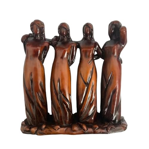 Figura Decorativa de Resina Hermanas Amigas 4 Piezas