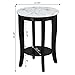 Convenience Concepts American Heritage Round End Table, White Faux Marble / Black