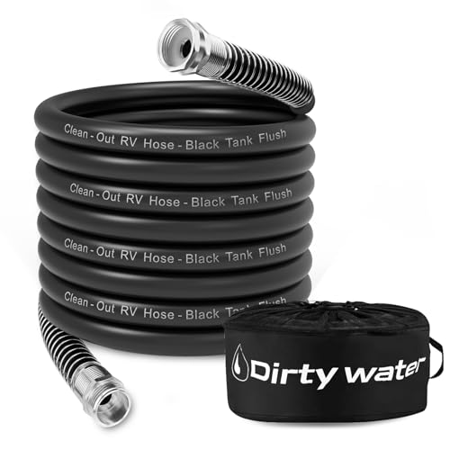 Camper & RV Black Water Hose - No-Kink Design Camper Sewer Hose - RV Accessories With Storage Bag - Perfect For Black Water, Gray Water, And RV Tank Cleaning, 35FT 5/8' Diameter