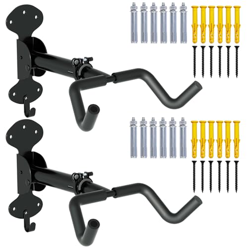 Urban Deco Bike Wall Mount 2pcs Bike Hanger with 66lbs Weight Capacity 360° Adjustable Angle Soft Padding Protection Bike Rack Garage Extendable by 6in for Home and Garage Use