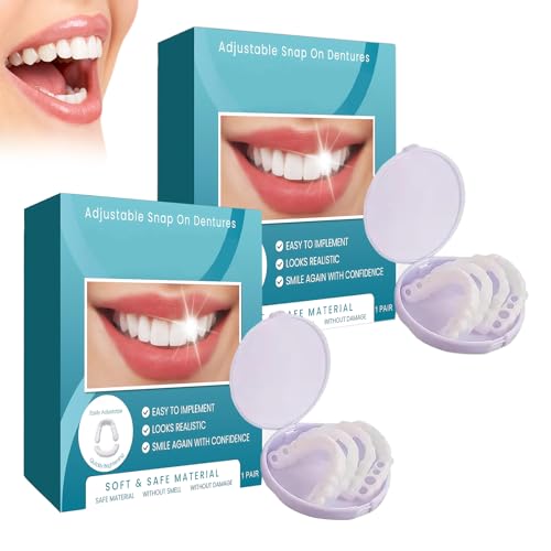 2 Paires De Facettes Dentaires Clipsable,Prothèse Complète Facette Dentaire,Prothèses Provisoires Unisexes Fausses Dents,Amovibles,Pour Combler Les Espaces Interdentaires