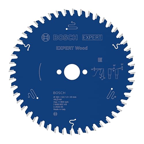 Bosch 1x EXPERT Wood Kreissägeblatt für Handkreissägen (für Weichholz, Hartholz, Ø mm, Professional Zubehör kabelgebundene Handkreissägen)