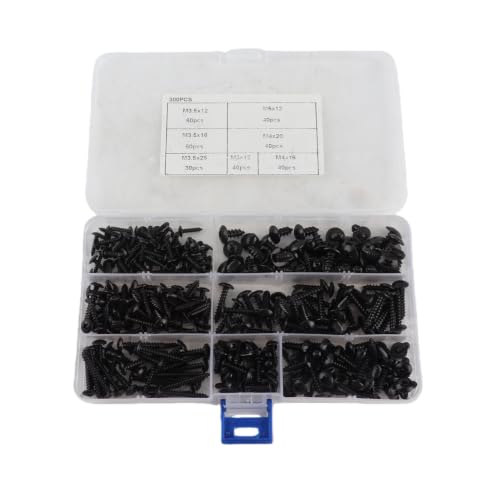 Kit de tornillos autorroscantes cabeza plana 300 pcs miniatura 7