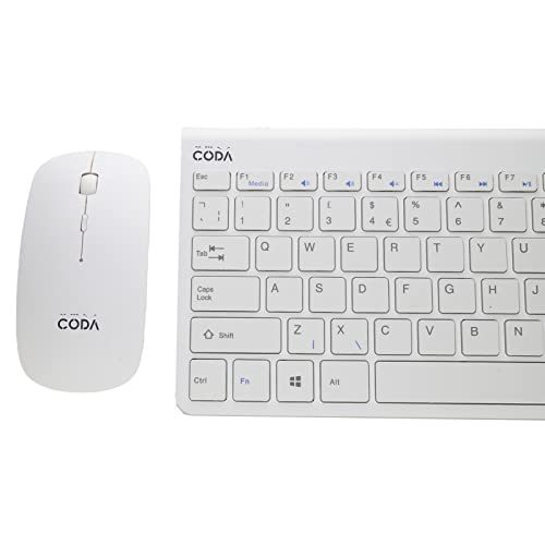 Teclado y ratón inalámbrico portátil kenable CODA blanco para Mac, Laptop y Android