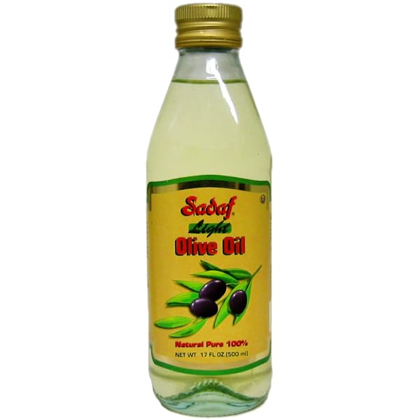 Sadaf Light Olive Oil - Light Olive Oil for Cooking & Frying - Cold Pressed - Pure Italian Olive Oil - Healthy Cooking Oil - Kosher & Natural - 500ml
