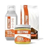 Bulletproof Keto Coffee Starter Kit - The Original Whole Bean Coffee - 12 Oz, 100% C8 MCT Brain Octane Oil - 16 Oz, Grass-Fed Ghee Pasture Raised Clarified Butter Fat - 13.5 Oz