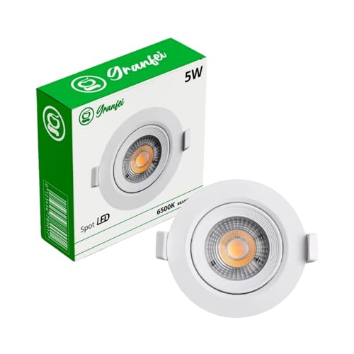 Kit 10 Luminária Led Spot 5W Redondo Quadrado Embutido Branco Frio Quente 3000k 6500k Bivolt (Branco