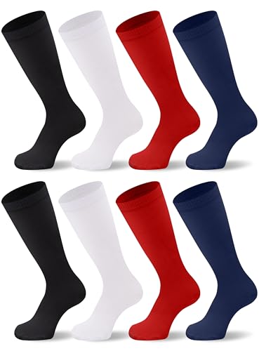 Duufin 8 Pairs Youth Baseball Socks