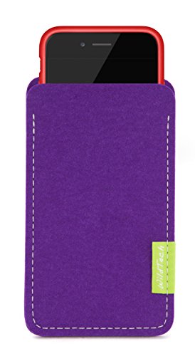 WildTech - Funda de fieltro para Apple iPhone 6 Plus con funda de piel o de silicona morado Cover