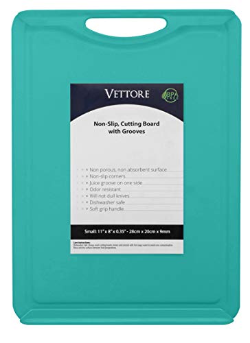 Vettore Non Slip Poly Cutting Board With Juice Groove Dishwasher Safe BPA Free Plastic Rubber Feet (11