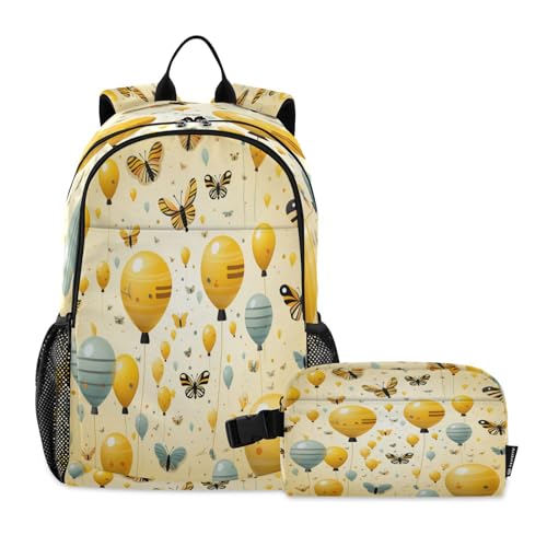 Sac d'école léger durable et sac repas abeilles pour transporter les cahiers