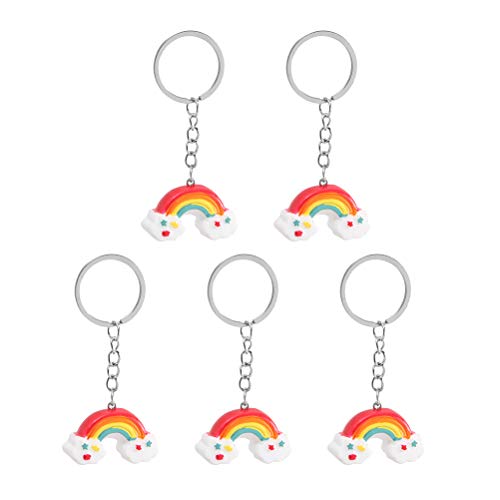 Image of Healeved Rainbow Bridge Keychains 5pcs Resin Key Rings for Women Girls