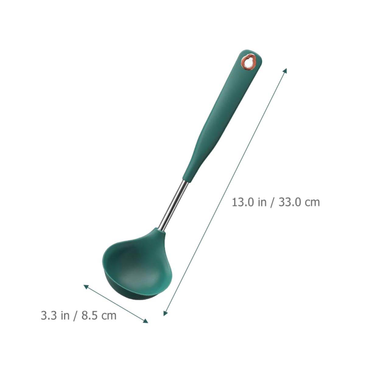 Operitacx 5 Pièces Louche à Soupe en Silicone, Manche Long, Acier