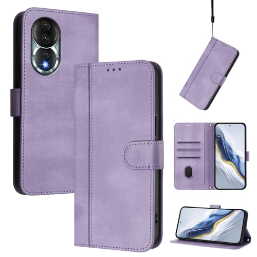 Pzwoxukhov Compatible with Honor 80 Case Cover,Compatible with Honor 80 with Card Slot,Stand Holder,PU Leather flip Shockproof Case Cover Purple