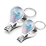 Muemigai Nail Clipper Set with Keychain 2 Pack Toenail Clippers with Jar Opener Multifunction Nail Cutter for Men-Dorm Room Essentials,Gift for Thanksgiving,Halloween,Travel Essentials(Marble)
