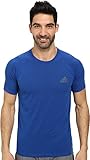 adidas Performance Men's Ultimate Short Sleeve Crew Tee, Collegiate Royal Blue/Colored Heather/Solid Grey, Medium