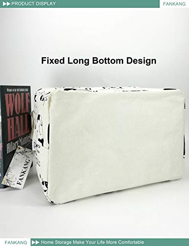 Fankang Storage Basket,Nursery Hamper Canvas Laundry Basket Foldable With Waterproof Pe Coating Storage, Office, Bedroom, Clothes,Toys(L, Rec-Cows) #TOP4