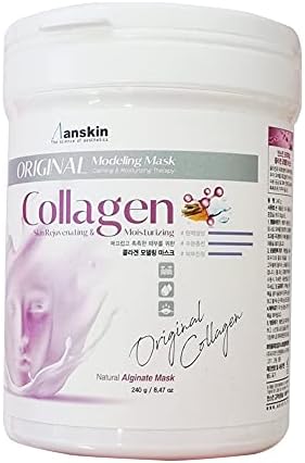 Anskin Original Modeling Mask Powder Collagen 240g (renewal) - Peel-Off Type Modeling Rubber Mask Powder for Professional Spa Aesthetics Facial Skin Care Treatment, Premium Jelly Gel mask