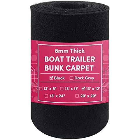 VEITHI Boat Trailer Bunk Carpet Black,12 inch x 13 feet Boat Bunk Carpet for Boat Trailers or Jet Ski Ramps Cover