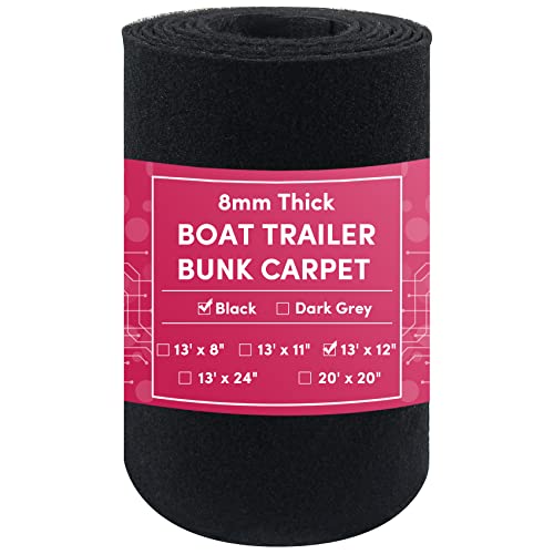 VEITHI Boat Trailer Bunk Carpet Black,12 inch x 13 feet Boat Bunk Carpet for Boat Trailers or Jet Ski Ramps