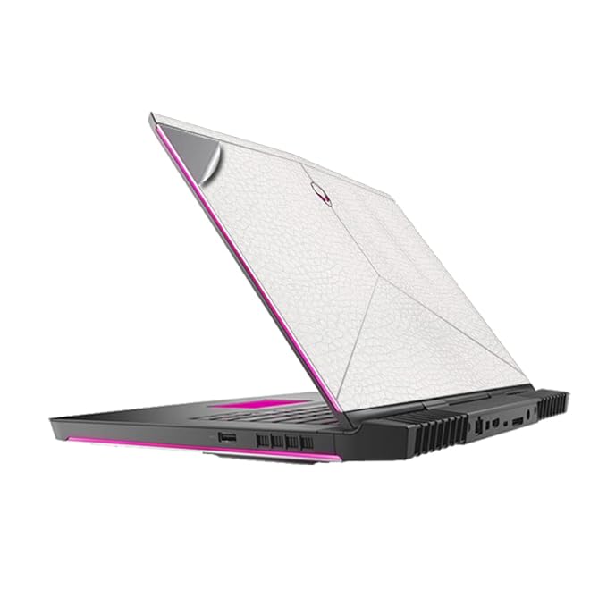 GADGETS WRAP Premium Vinyl Laptop Decal Top Only Compatible with Alienware R3 13 - White Textured Leather