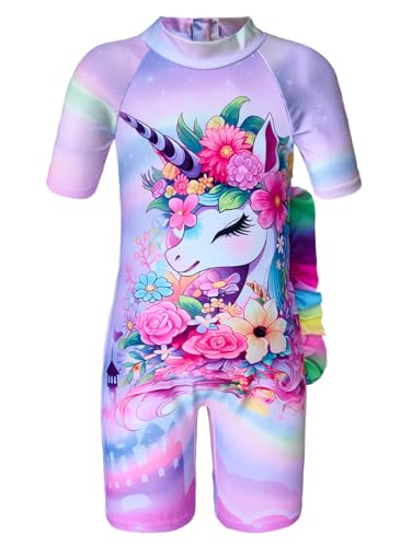 Maillot de bain une pièce fille protection UV anti-chambre avec rashguard extensible