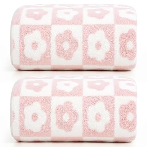 Serviettes de bain séchage rapide en molleton de corail doux style damier - 6