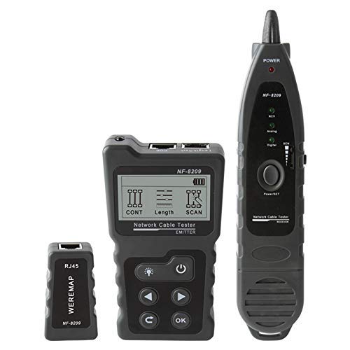 Noyafa Network Cable Tester, NF-8209 4 in 1 PoE Wire Tracker with NVC and Lamp Cable Length Measurement for CAT5e/CAT6/CAT6a