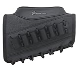 WAYNE'S DOG Canvas Leather Gun Buttstock Cheek Rest Riser Shell Holder for Scoped Rifle (Black, .308 .30-06 .45-70)