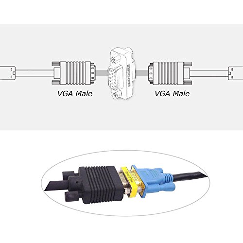 Image of WOVTE DB9 Female to Female Mini Gender Changer Coupler Adapter Connector Pack of 2 (VGA /SVGA 15 /15)