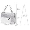 Toptime Clutch Silber, Glitzer Kleine Umhängetasche Damen mit Tragegriff, Pailletten Handtsche Damen Klein mit Abnehmbare Metallkette, Elegant Abendtasche Silber für Abschlussball, Hochzeit, Party #1