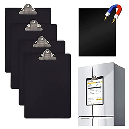 Socueny - Portapapeles magnéticos (9 x 12,5 pulgadas, clip estándar, para frigorífico, para oficina, aula, casa, 4 unidades)