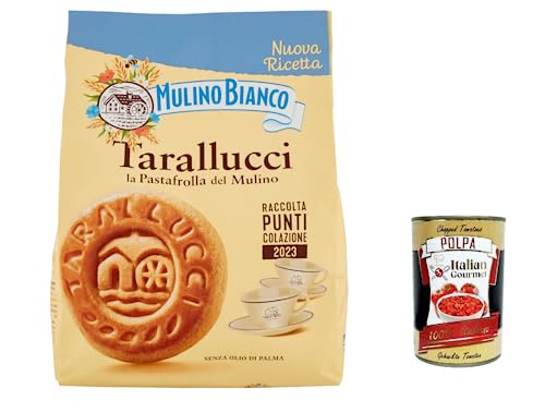 3x Mulino Bianco Tarallucci Kekse mit 100 % italienischer Frischrahm 800 g biscuits cookies + Italian Gourmet polpa 400g