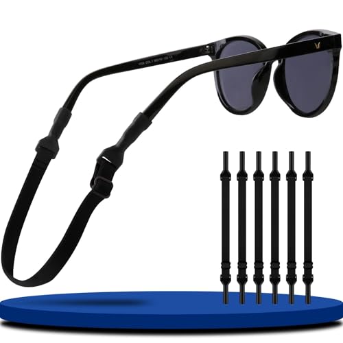 Payivsve 6 Stück Brillenband Stabil & Rutschfest, Verstellbar Brillen Band mit Hoher Flexibilität Geeignet für Verschiedene Sportarten, Brillenband Herren & Damen für alle Kopfumfangs