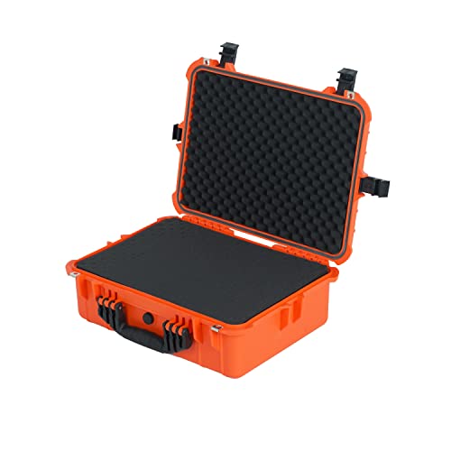 Image of MEIJIA All Weather IP67 Waterproof Hard Camera Case,Hard Protective Case,Hard Case with Customizable Foam,Fit Use of Drones,Camera,Equipments,Pistols(Orange,19.78x15.77x7.41inches)